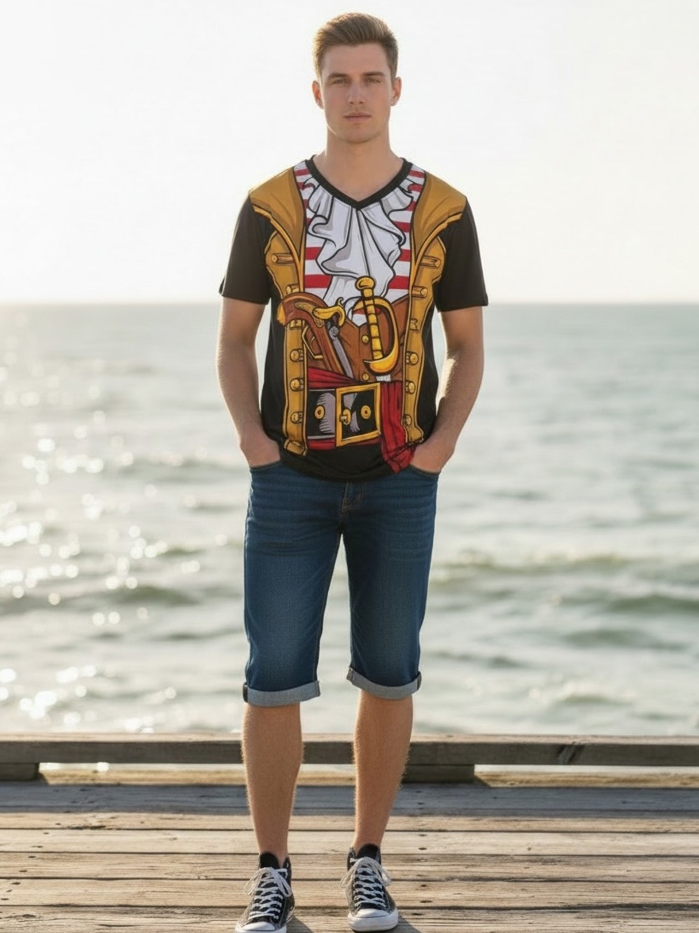 NWT Kyku Pirate Captain Graphic T-Shirt Mens 2XL